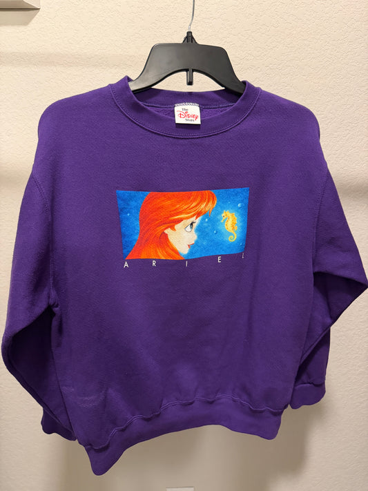 Vintage 1990s Disney Store Ariel & Seahorse Crewneck Sweatshirt