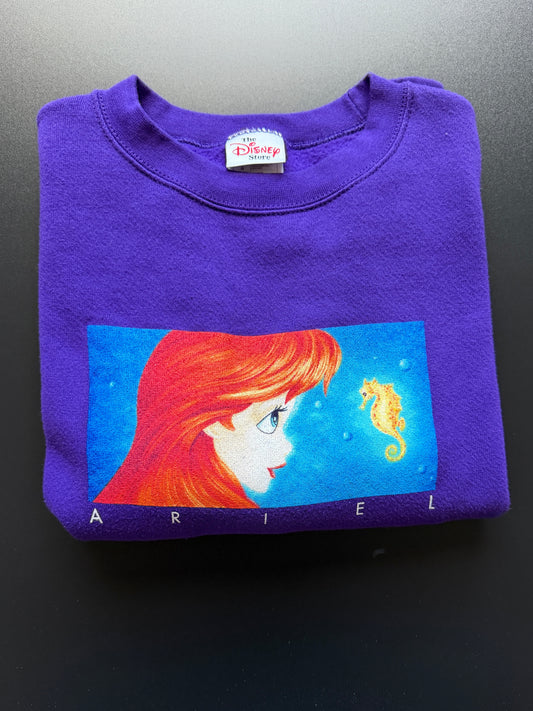 Vintage 1990s Disney Store Ariel & Seahorse Crewneck Sweatshirt