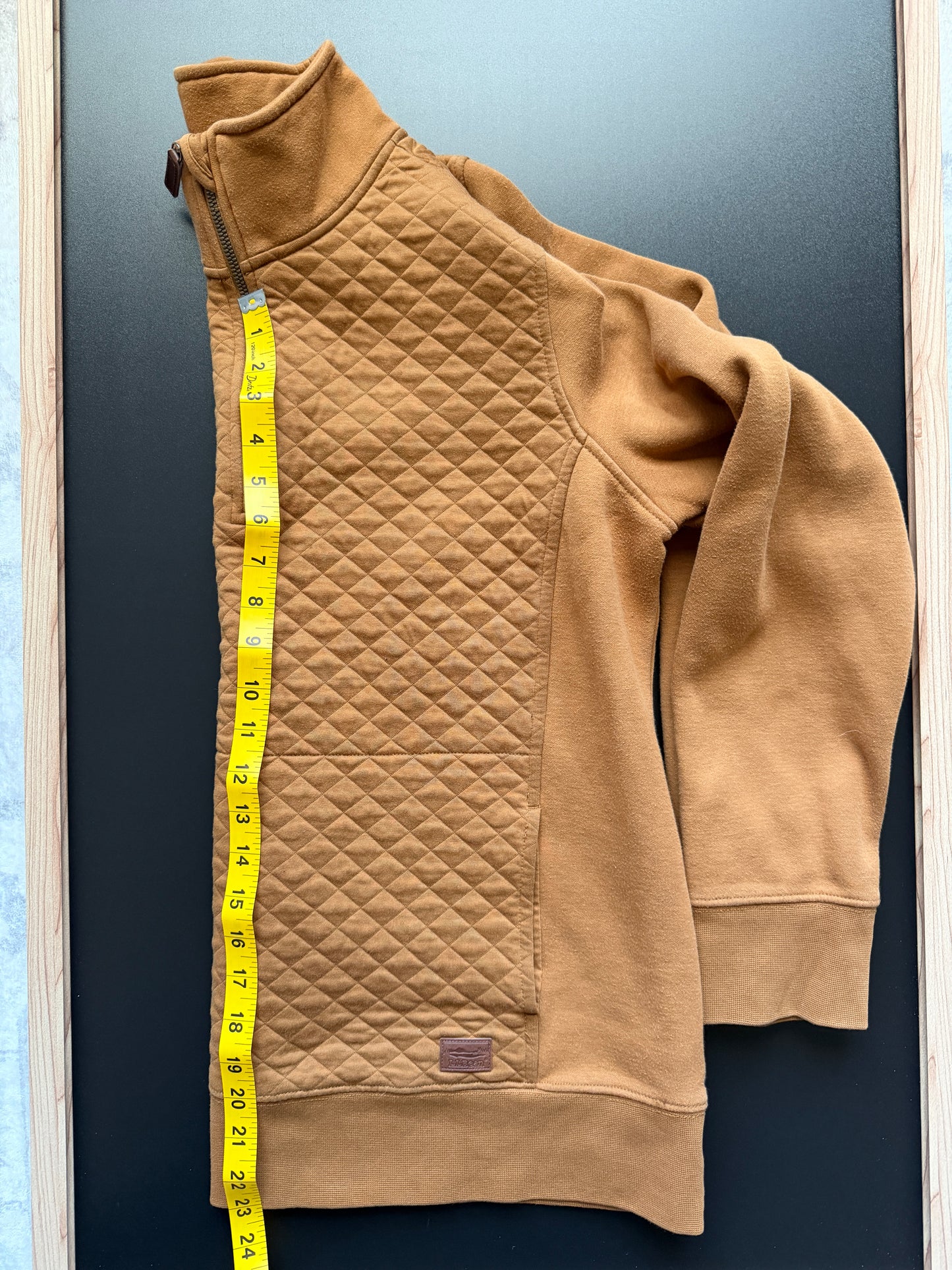 L.L. Bean Women's Quilted Quarter-Zip Pullover Brown