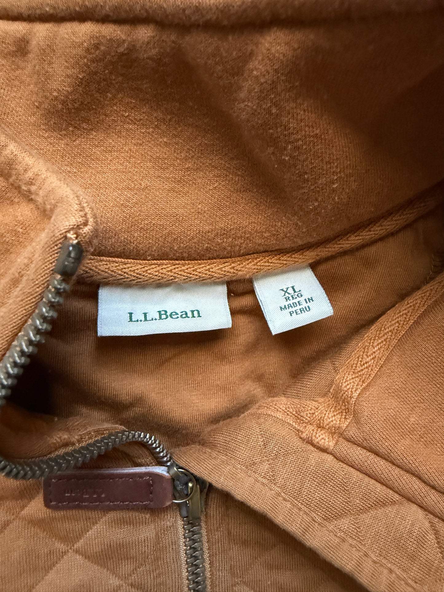 L.L. Bean Women's Quilted Quarter-Zip Pullover Brown