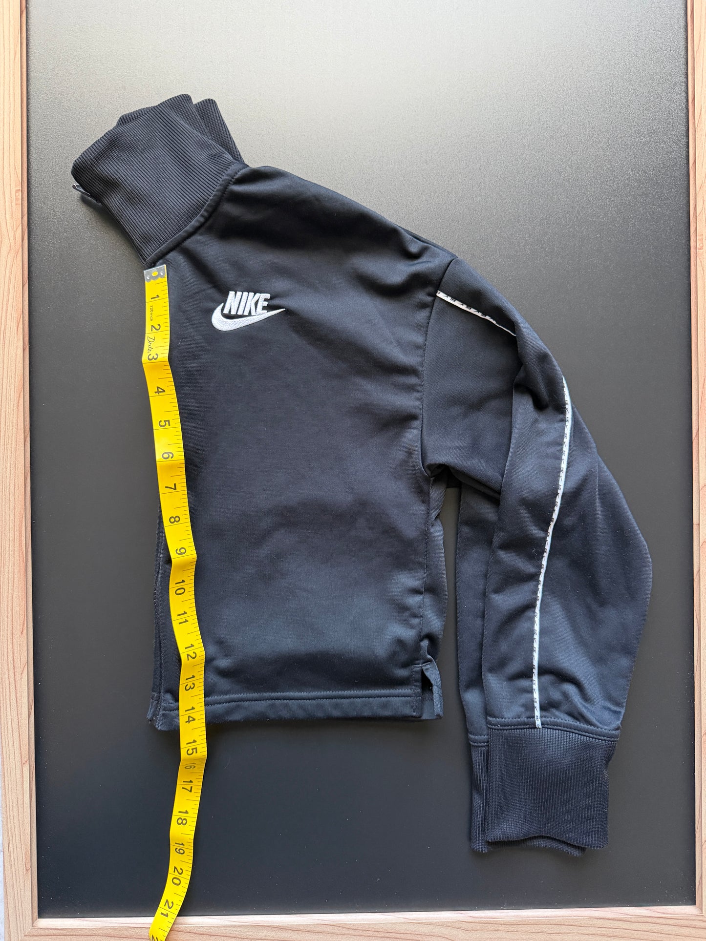 Nike Black Cropped Track Jacket W/ White strip