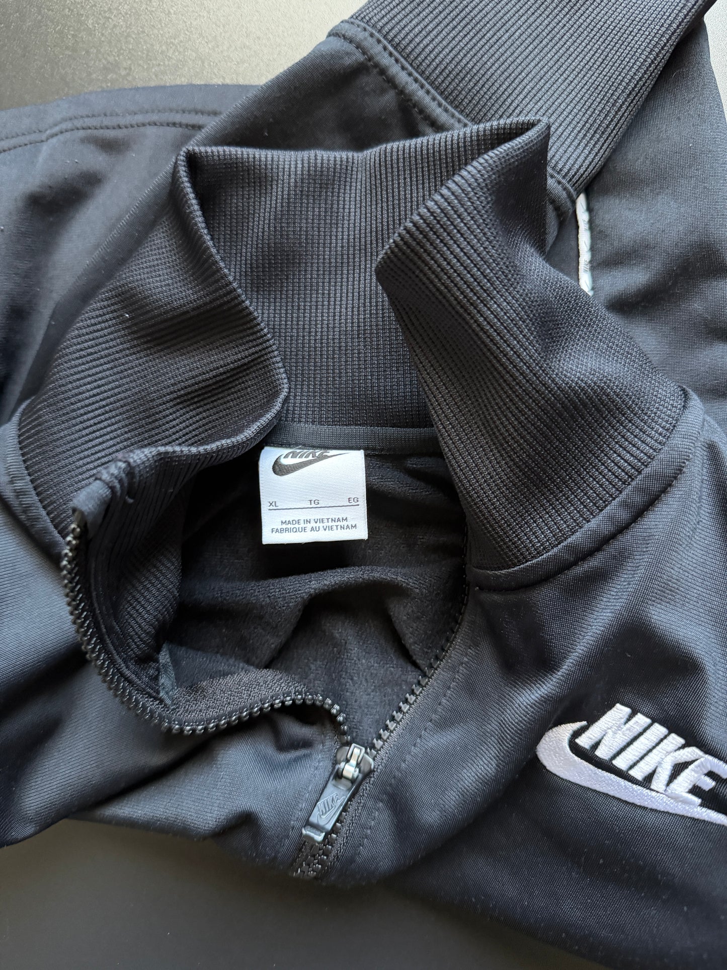 Nike Black Cropped Track Jacket W/ White strip