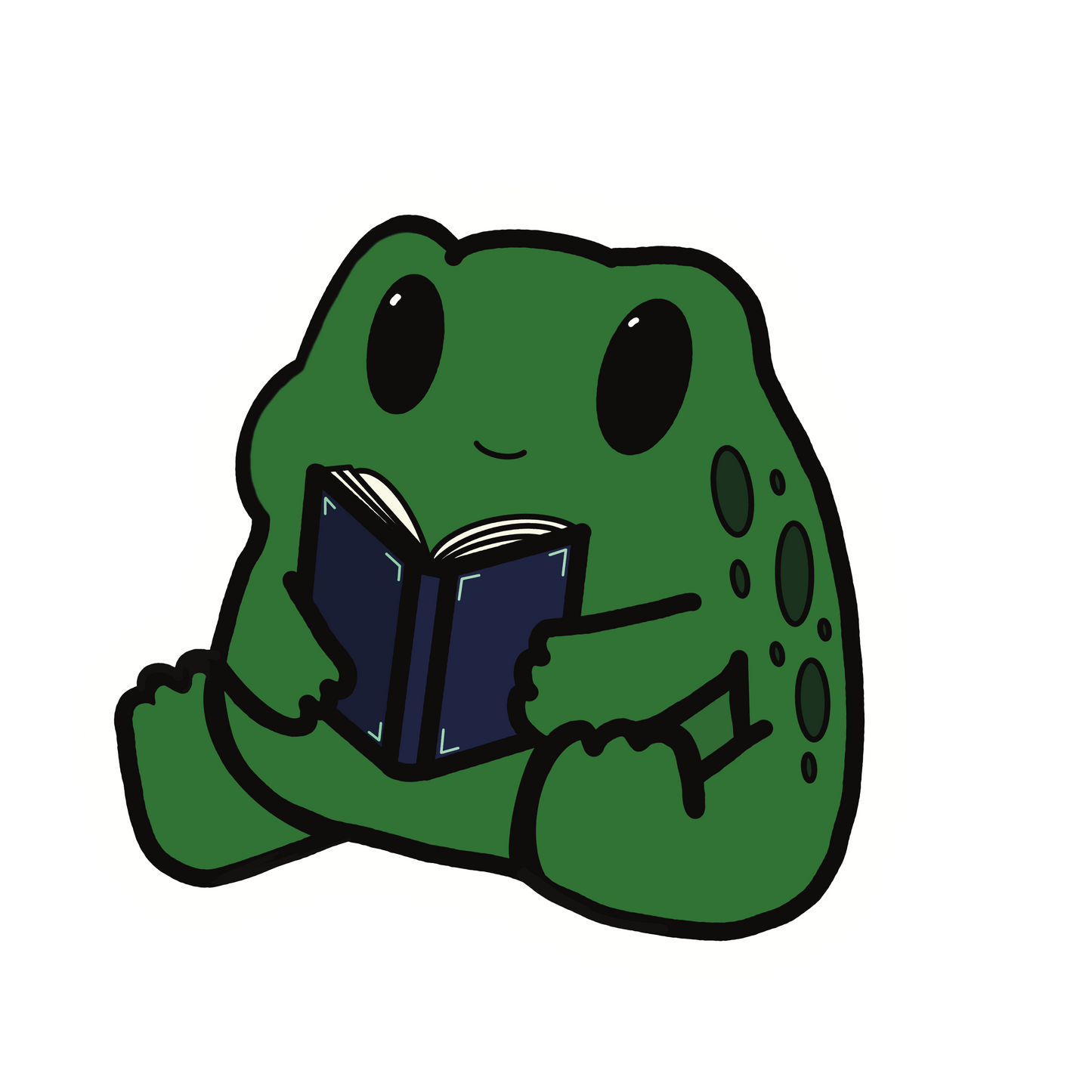 Ted' The Reading Frog Sticker
