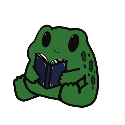 Ted' The Reading Frog Sticker